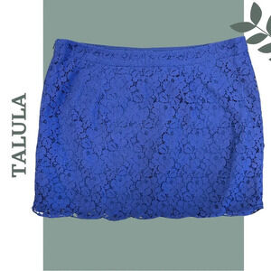 🛍️ Talula for Aritzia Royal Blue Lace
Miniskirt  Lined Side Zipper Size 6